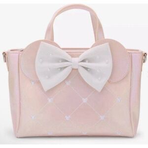 Loungefly Disney Minnie Mouse Pink Pearl Mini Irridescent Crossbody Handbag NWT